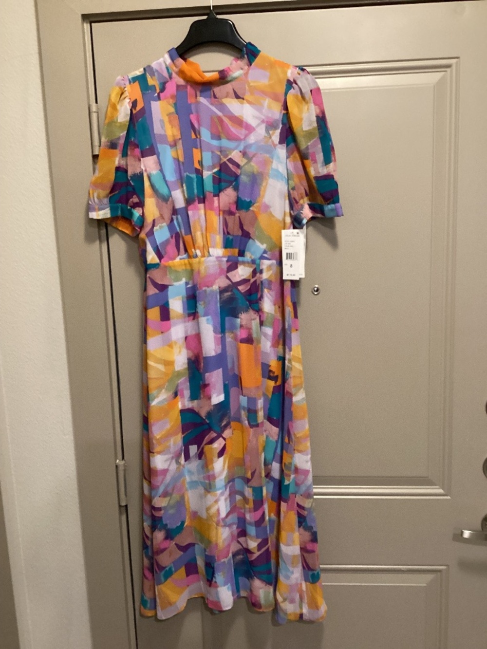 Julia Jordan Puff Sleeve Midi Dress, size 8